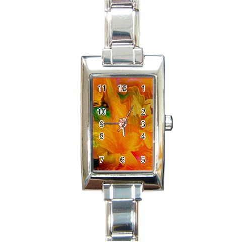 Flowers From My Heart To You   Sherri Nicholas   Rectangular Italian Charm Watch from ArtsNow.com Front