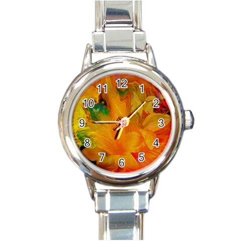 Flowers From My Heart To You   Sherri Nicholas   Round Italian Charm Watch from ArtsNow.com Front