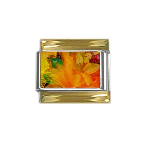 Flowers From My Heart To You   Sherri Nicholas   Gold Trim Italian Charm (9mm) from ArtsNow.com Front