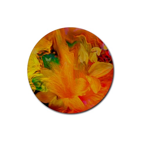Flowers From My Heart To You   Sherri Nicholas   Rubber Round Coaster (4 pack) from ArtsNow.com Front