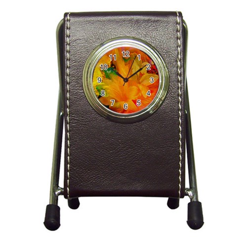 Flowers From My Heart To You   Sherri Nicholas   Pen Holder Desk Clock from ArtsNow.com Front