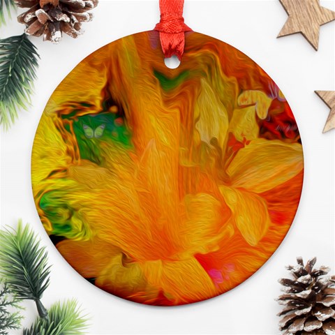 Flowers From My Heart To You   Sherri Nicholas   Round Ornament (Two Sides) from ArtsNow.com Back