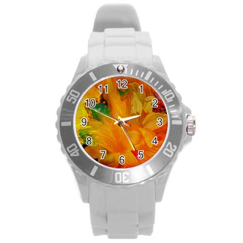 Flowers From My Heart To You   Sherri Nicholas   Round Plastic Sport Watch Large from ArtsNow.com Front