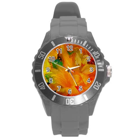 Flowers From My Heart To You   Sherri Nicholas   Round Plastic Sport Watch Large from ArtsNow.com Front