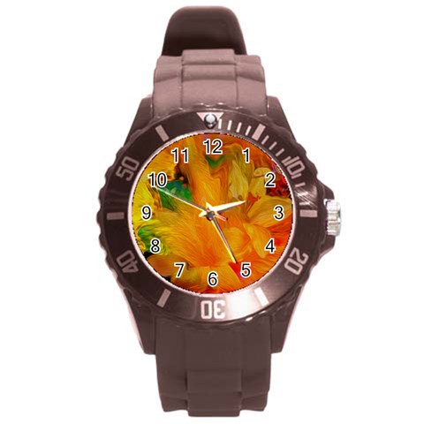 Flowers From My Heart To You   Sherri Nicholas   Round Plastic Sport Watch Large from ArtsNow.com Front