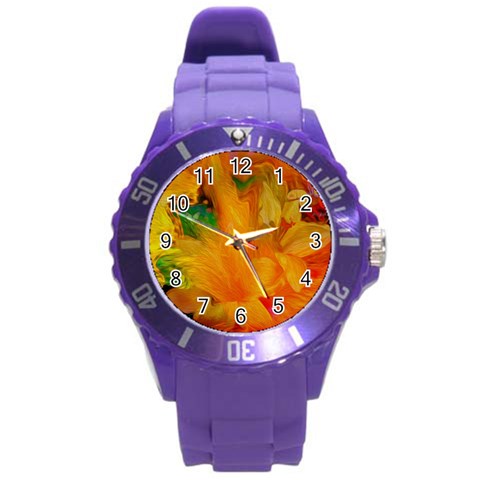 Flowers From My Heart To You   Sherri Nicholas   Round Plastic Sport Watch Large from ArtsNow.com Front