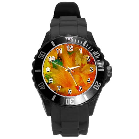 Flowers From My Heart To You   Sherri Nicholas   Round Plastic Sport Watch Large from ArtsNow.com Front