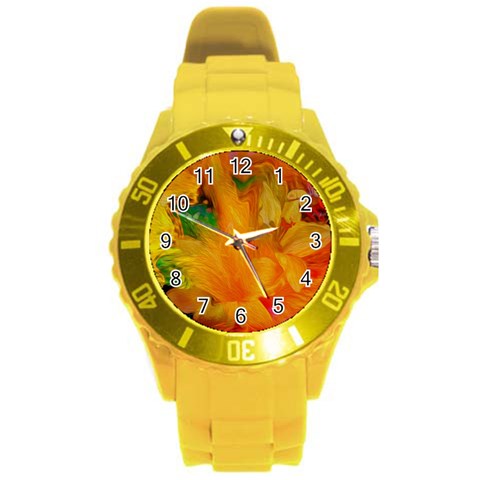 Flowers From My Heart To You   Sherri Nicholas   Round Plastic Sport Watch Large from ArtsNow.com Front
