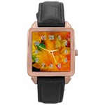Flowers From My Heart To You   Sherri Nicholas   Rose Gold Leather Watch 