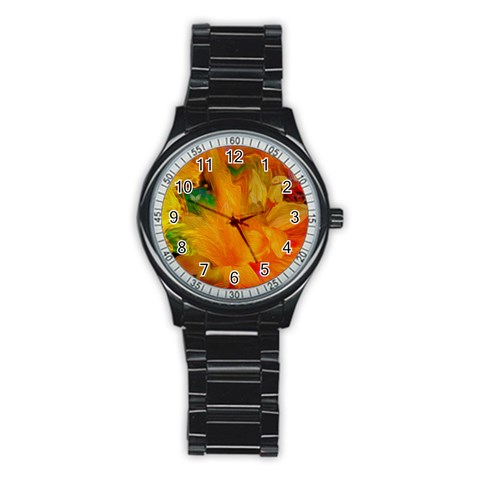 Flowers From My Heart To You   Sherri Nicholas   Men s Stainless Steel Round Dial Analog Watch from ArtsNow.com Front