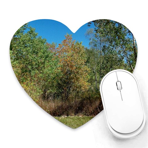 Trees At Edge Of The Woods   Fran Hoffpauir Mousepad (Heart) from ArtsNow.com Front
