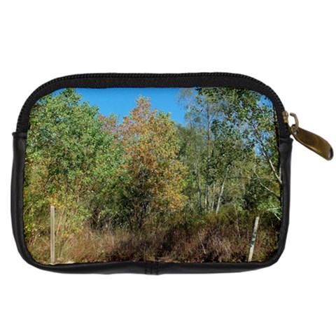 Trees At Edge Of The Woods   Fran Hoffpauir Digital Camera Leather Case from ArtsNow.com Back