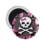 Pink Bow Skull 2.25  Magnet