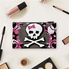 Pink Bow Skull Cosmetic Bag (Small) from ArtsNow.com Back
