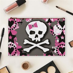 Pink Bow Skull Cosmetic Bag (Large) from ArtsNow.com Front
