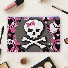 Pink Bow Skull Cosmetic Bag (Large) from ArtsNow.com Back