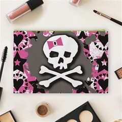 Pink Bow Skull Cosmetic Bag (Large) from ArtsNow.com Back