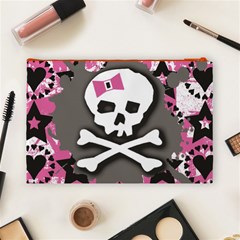 Pink Bow Skull Cosmetic Bag (Large) from ArtsNow.com Back
