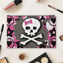 Pink Bow Skull Cosmetic Bag (Large) from ArtsNow.com Back