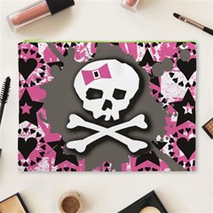 Pink Bow Skull Cosmetic Bag (XL) from ArtsNow.com Front
