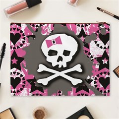Pink Bow Skull Cosmetic Bag (XL) from ArtsNow.com Back