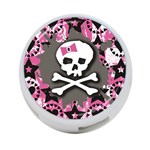 Pink Bow Skull 4-Port USB Hub (Two Sides)