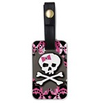 Pink Bow Skull Luggage Tag (one side)