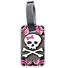 Pink Bow Skull Luggage Tag (two sides) from ArtsNow.com Back