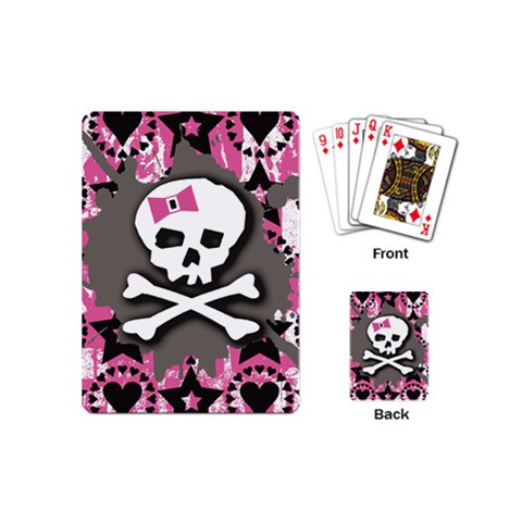 Pink Bow Skull Playing Cards (Mini) from ArtsNow.com Back