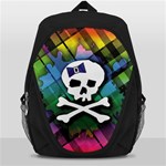 Rainbow Plaid Skull Backpack Bag