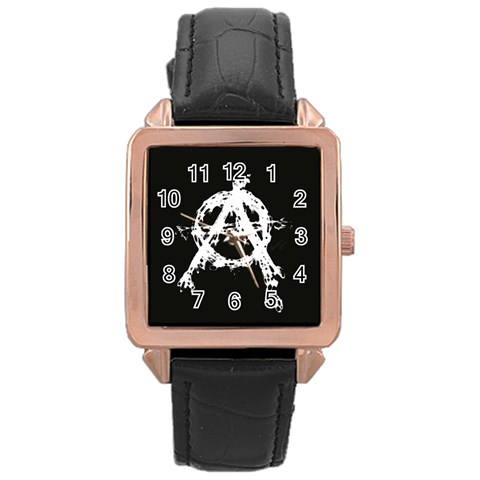 Anarchy Rose Gold Leather Watch  from ArtsNow.com Front