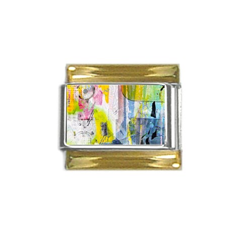 Graffiti Graphic Gold Trim Italian Charm (9mm) from ArtsNow.com Front