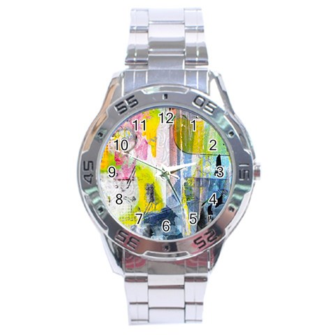 Graffiti Graphic Stainless Steel Analogue Men’s Watch from ArtsNow.com Front
