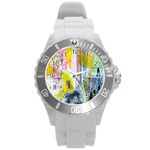 Graffiti Graphic Round Plastic Sport Watch Large