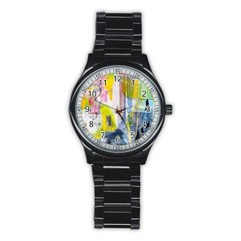 Graffiti Graphic Men s Stainless Steel Round Dial Analog Watch from ArtsNow.com Front