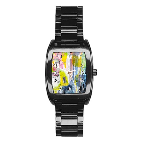 Graffiti Graphic Men s Stainless Steel Barrel Analog Watch from ArtsNow.com Front
