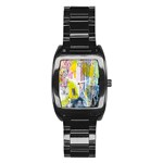 Graffiti Graphic Men s Stainless Steel Barrel Analog Watch