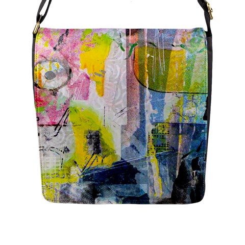 Graffiti Graphic Flap Closure Messenger Bag (Large) from ArtsNow.com Front