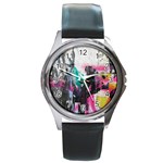 Graffiti Grunge Round Metal Watch