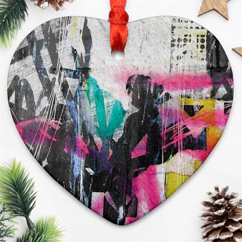 Graffiti Grunge Ornament (Heart) from ArtsNow.com Front