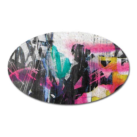 Graffiti Grunge Magnet (Oval) from ArtsNow.com Front