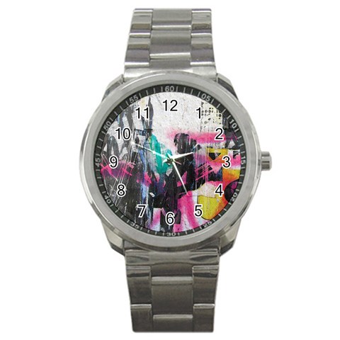 Graffiti Grunge Sport Metal Watch from ArtsNow.com Front
