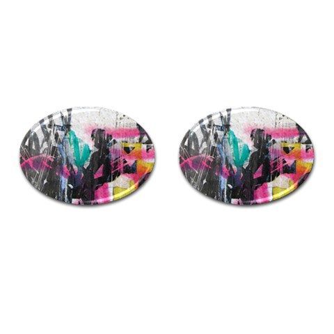 Graffiti Grunge Cufflinks (Oval) from ArtsNow.com Front(Pair)