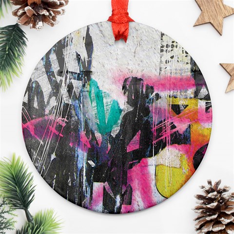 Graffiti Grunge Round Ornament (Two Sides) from ArtsNow.com Front