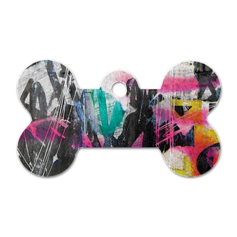 Graffiti Grunge Dog Tag Bone (One Side) from ArtsNow.com Front