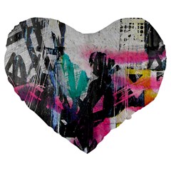 Graffiti Grunge 19  Premium Heart Shape Cushion from ArtsNow.com Front