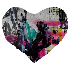 Graffiti Grunge 19  Premium Heart Shape Cushion from ArtsNow.com Back