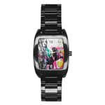 Graffiti Grunge Men s Stainless Steel Barrel Analog Watch