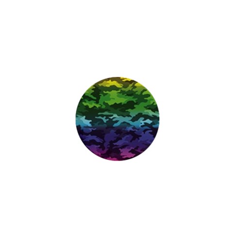 Rainbow Camouflage 1  Mini Button from ArtsNow.com Front