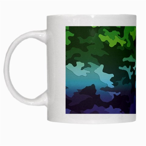 Rainbow Camouflage White Mug from ArtsNow.com Left